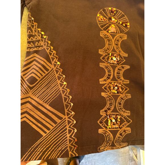 Carlo Colucci Brown embellished top medium - Picture 6 of 10